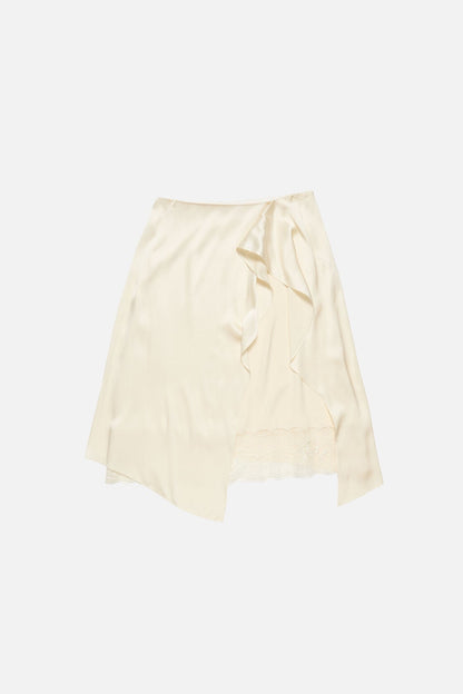Acne Studios Layered satin skirt - Cream white