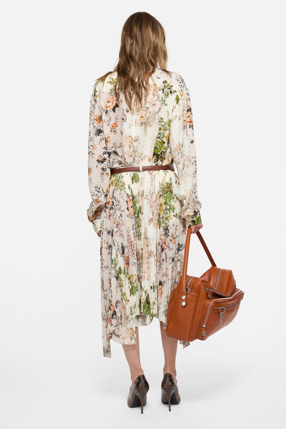 Acne Studios Pleated midi skirt - Beige/white