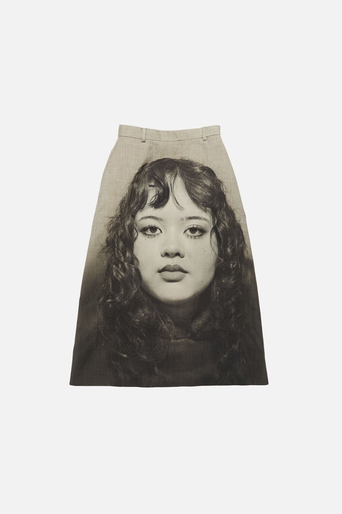 Acne Studios Printed wool skirt - Faded taupe/black