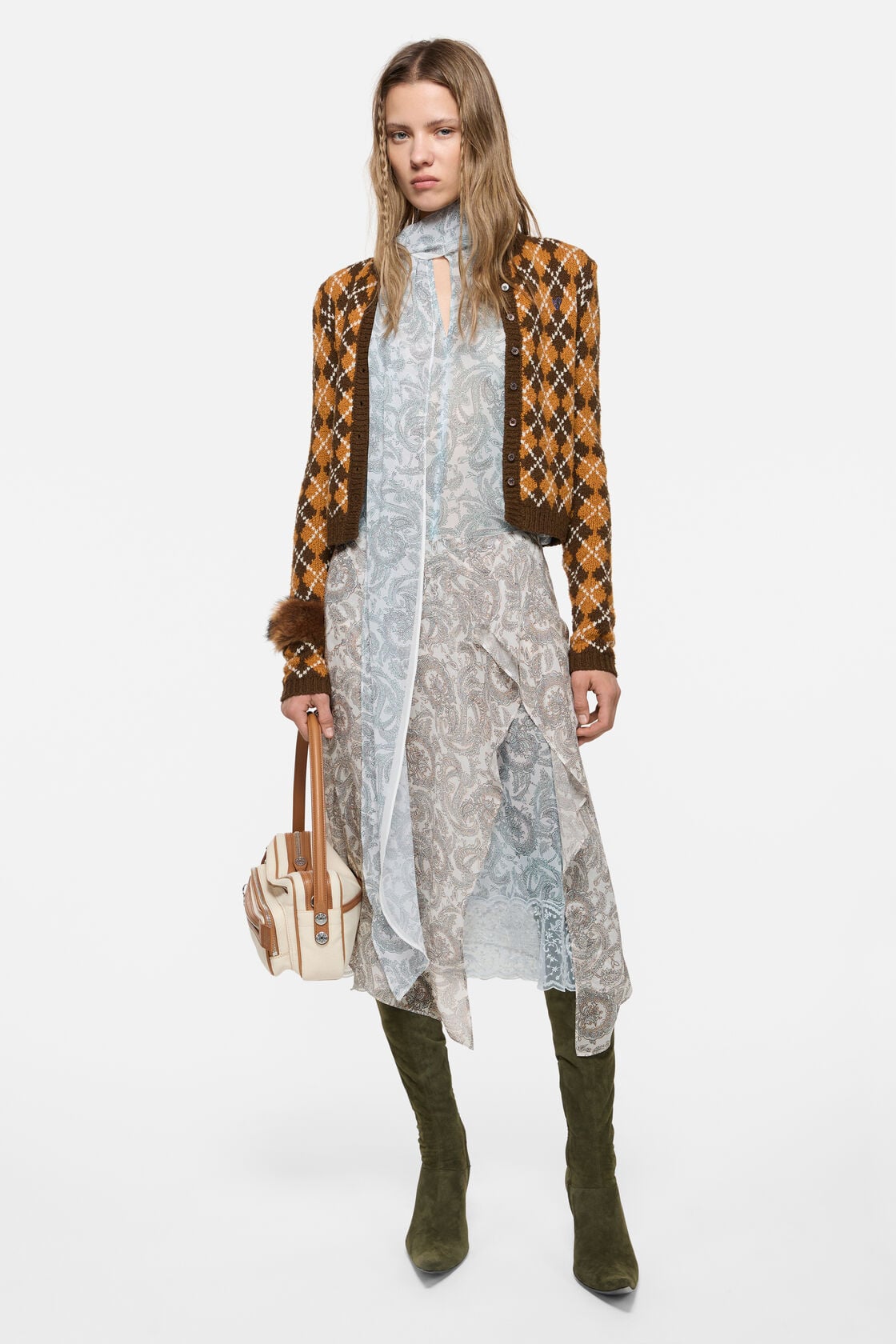 Acne Studios Silk paisley skirt - Light beige