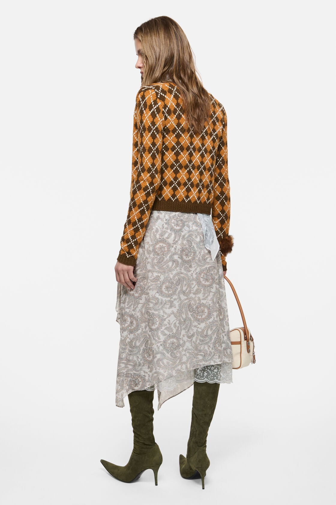 Acne Studios Silk paisley skirt - Light beige