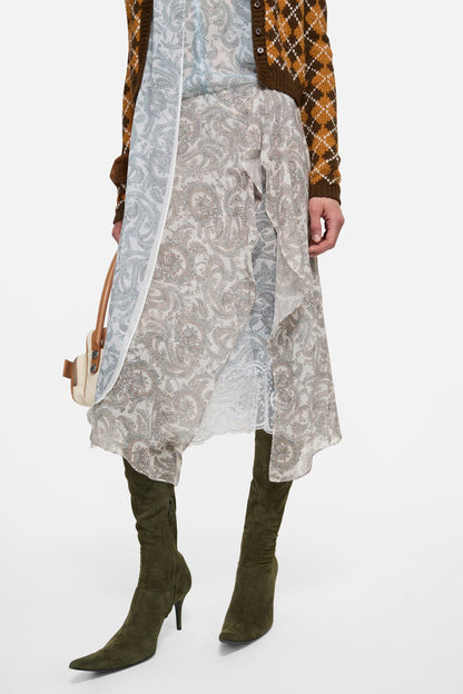Acne Studios Silk paisley skirt - Light beige