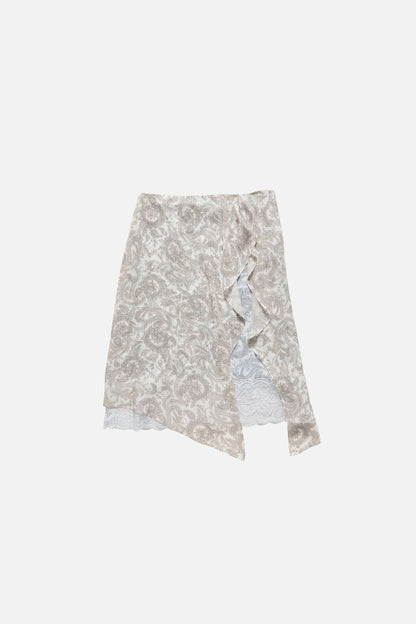 Acne Studios Silk paisley skirt - Light beige