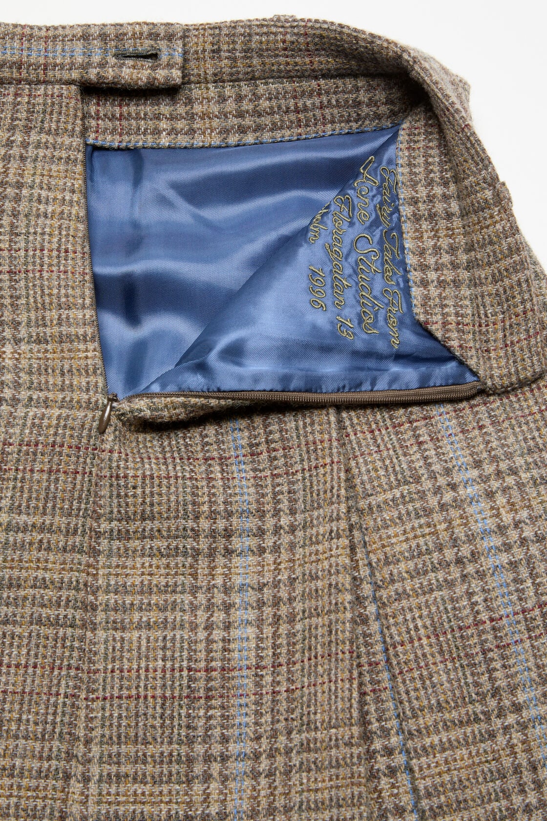 Acne Studios Long pleated wool skirt - Brown/blue multi