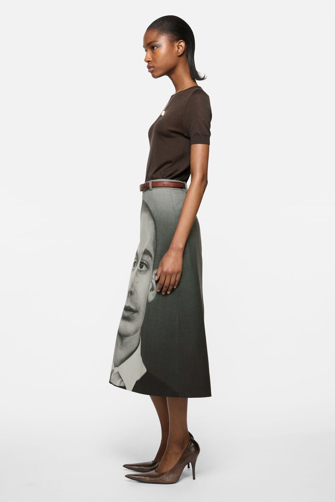 Acne Studios Printed wool skirt - Black/white