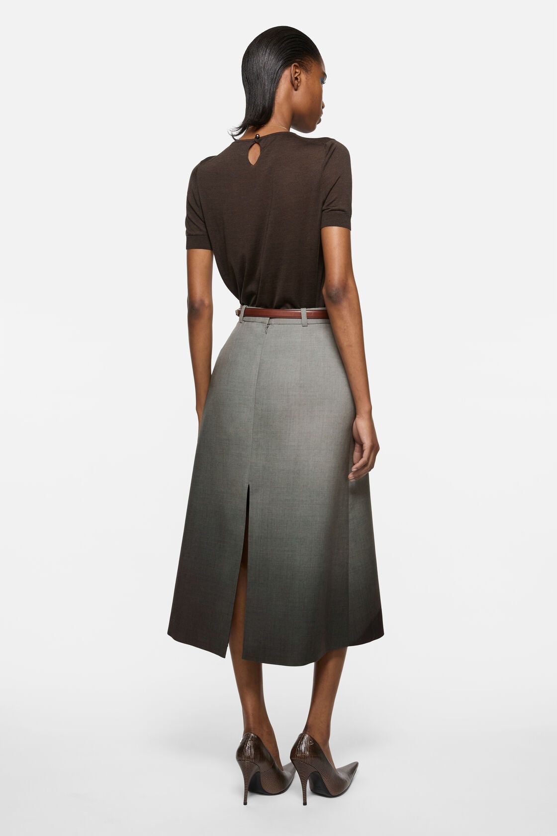 Acne Studios Printed wool skirt - Black/white