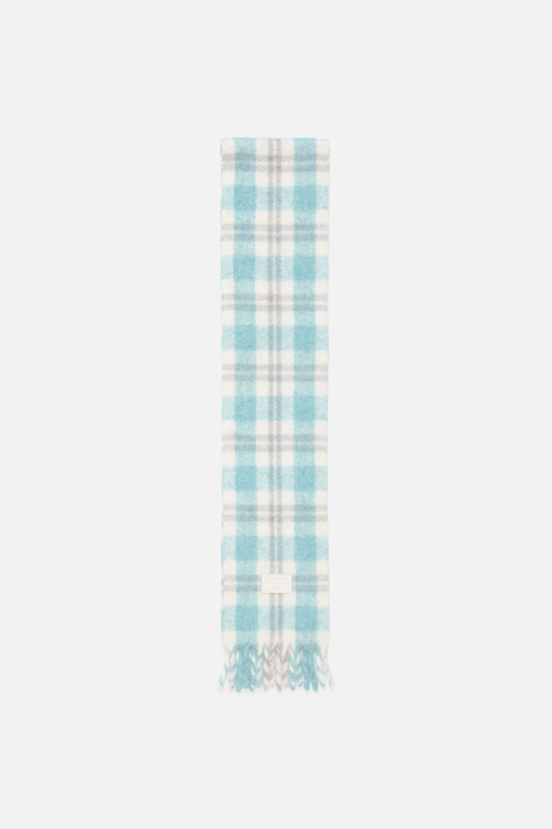 Acne Studios Fringed alpaca-wool scarf - White/Aqua