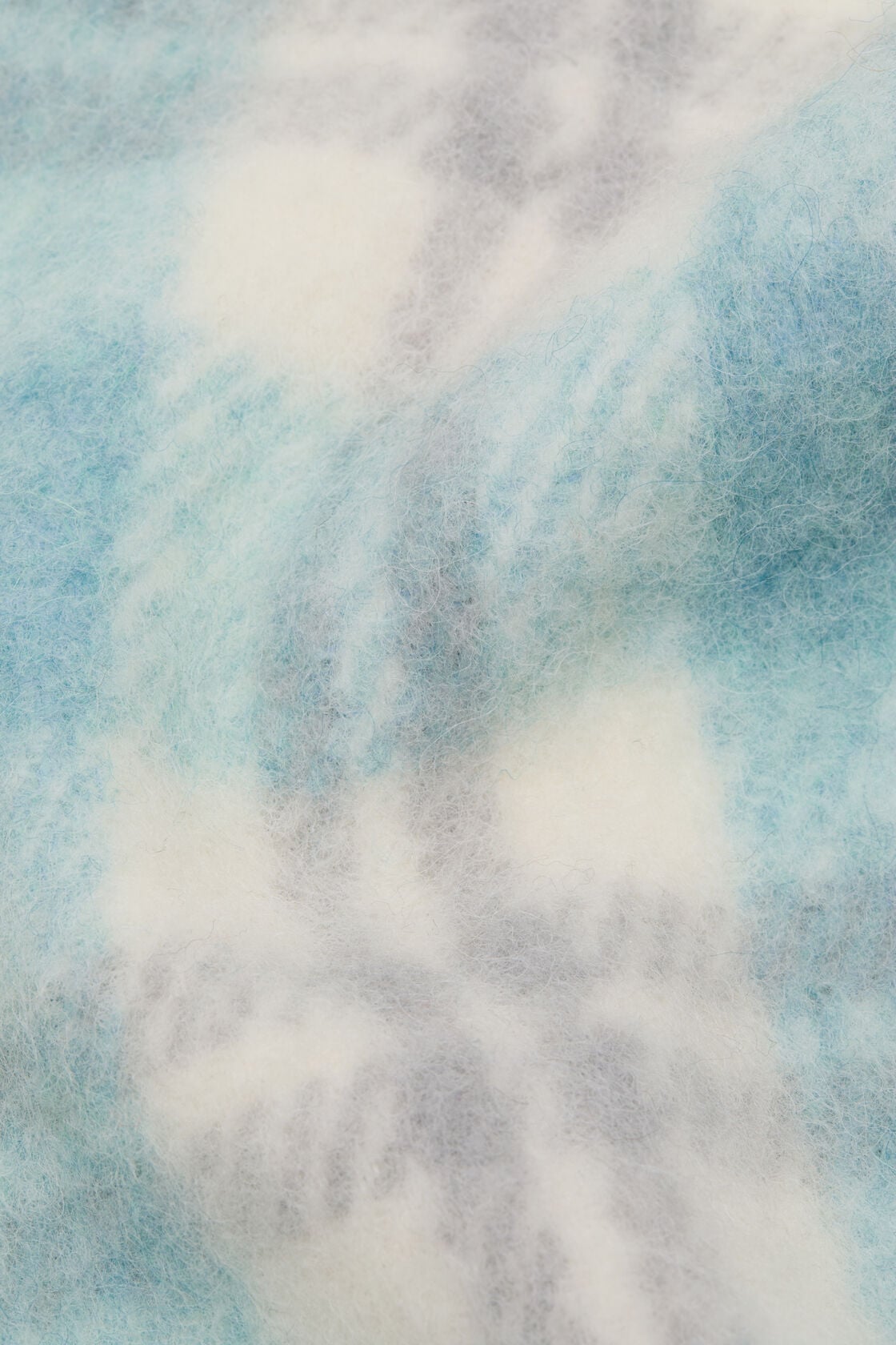Acne Studios Fringed alpaca-wool scarf - White/Aqua
