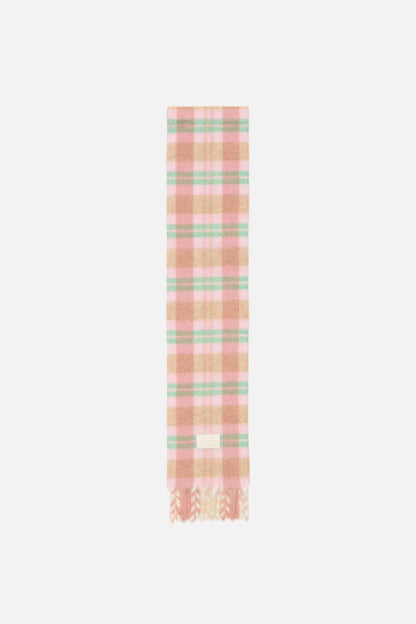Acne Studios Fringed alpaca-wool scarf - Pastel pink/mint green