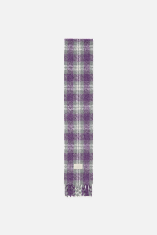 Acne Studios Fringed alpaca-wool scarf - Grey/purple