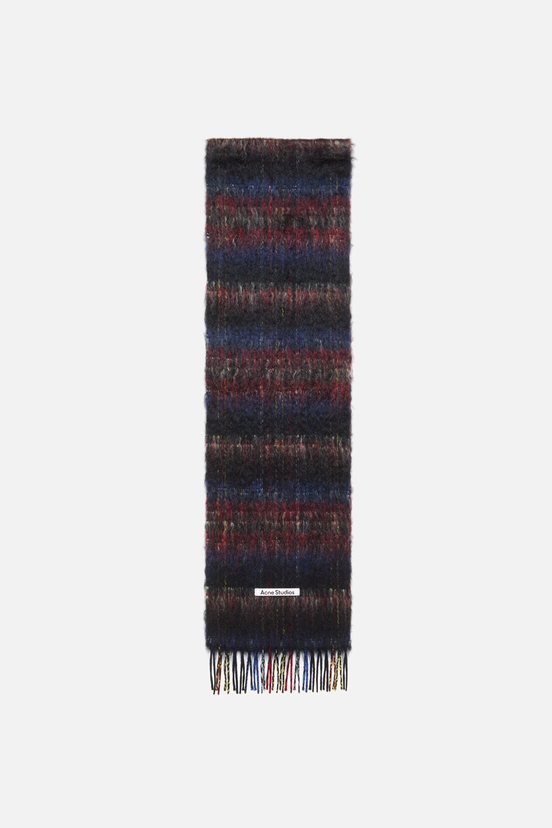 Acne Studios Fringed mohair scarf - Black/red