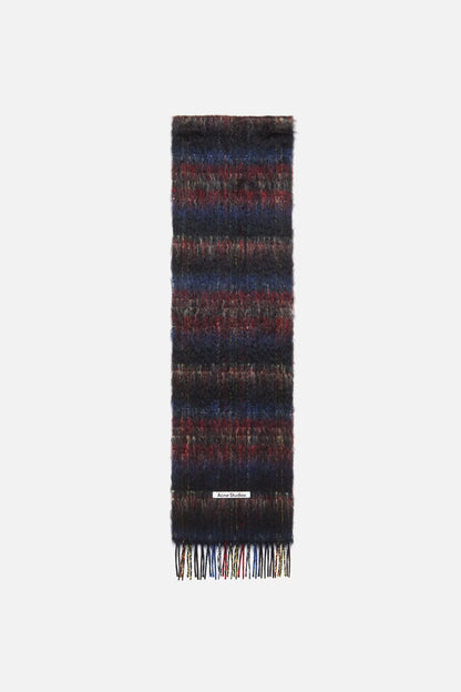 Acne Studios Fringed mohair scarf - Black/red