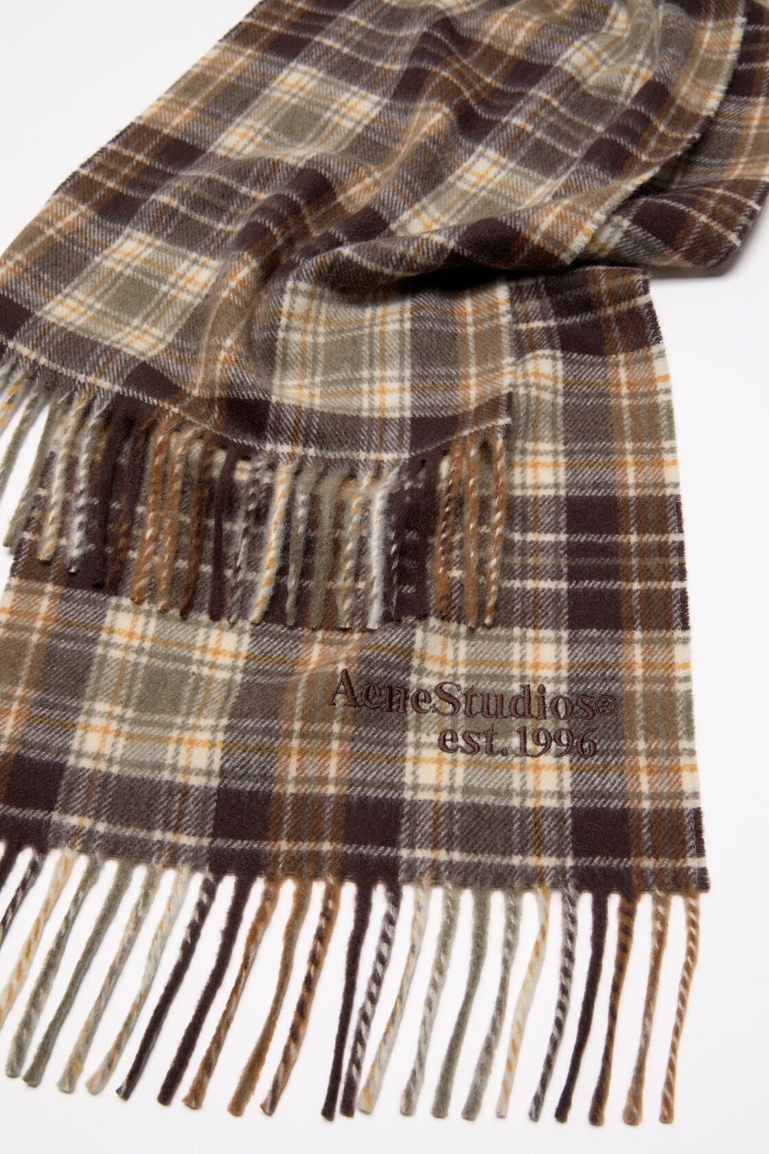 Acne Studios Cashmere scarf - Dark brown/khaki green
