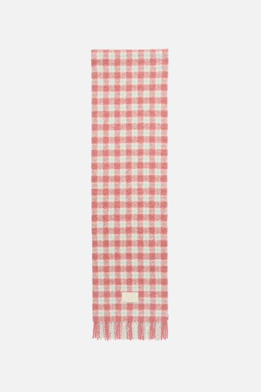 Acne Studios Checked logo scarf - Pink/blue