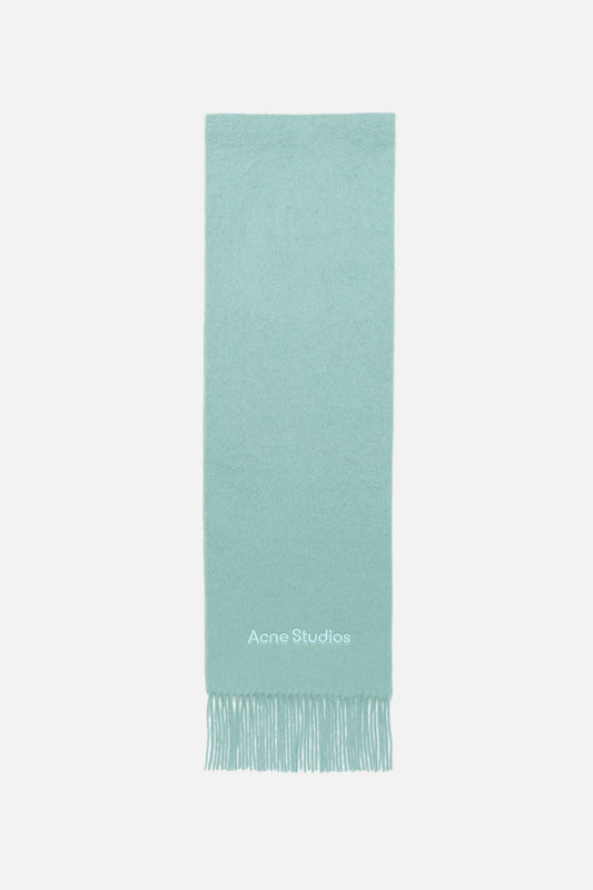 Acne Studios Long-Hair Alpaca-Wool Scarf - Mint green