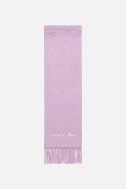 Acne Studios Long-Hair Alpaca-Wool Scarf - Light pink