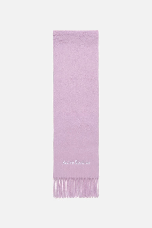 Acne Studios Long-Hair Alpaca-Wool Scarf - Light pink
