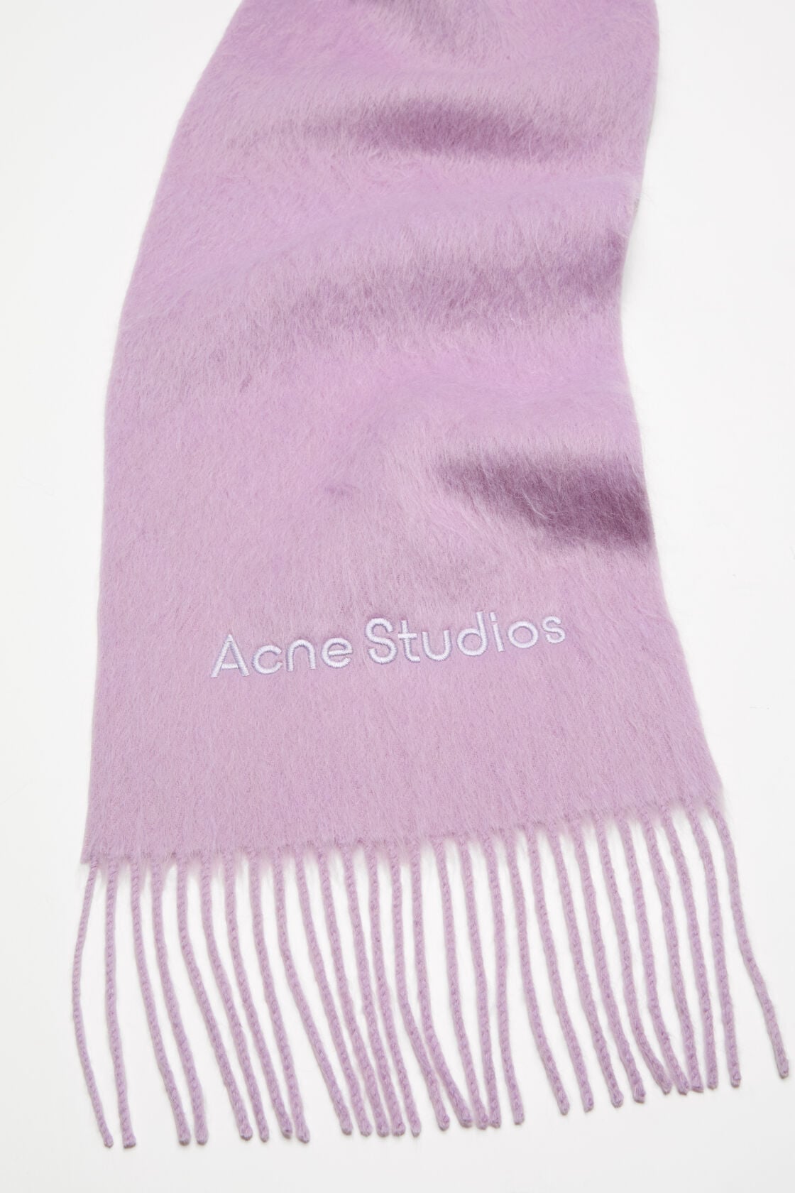 Acne Studios Long-Hair Alpaca-Wool Scarf - Light pink