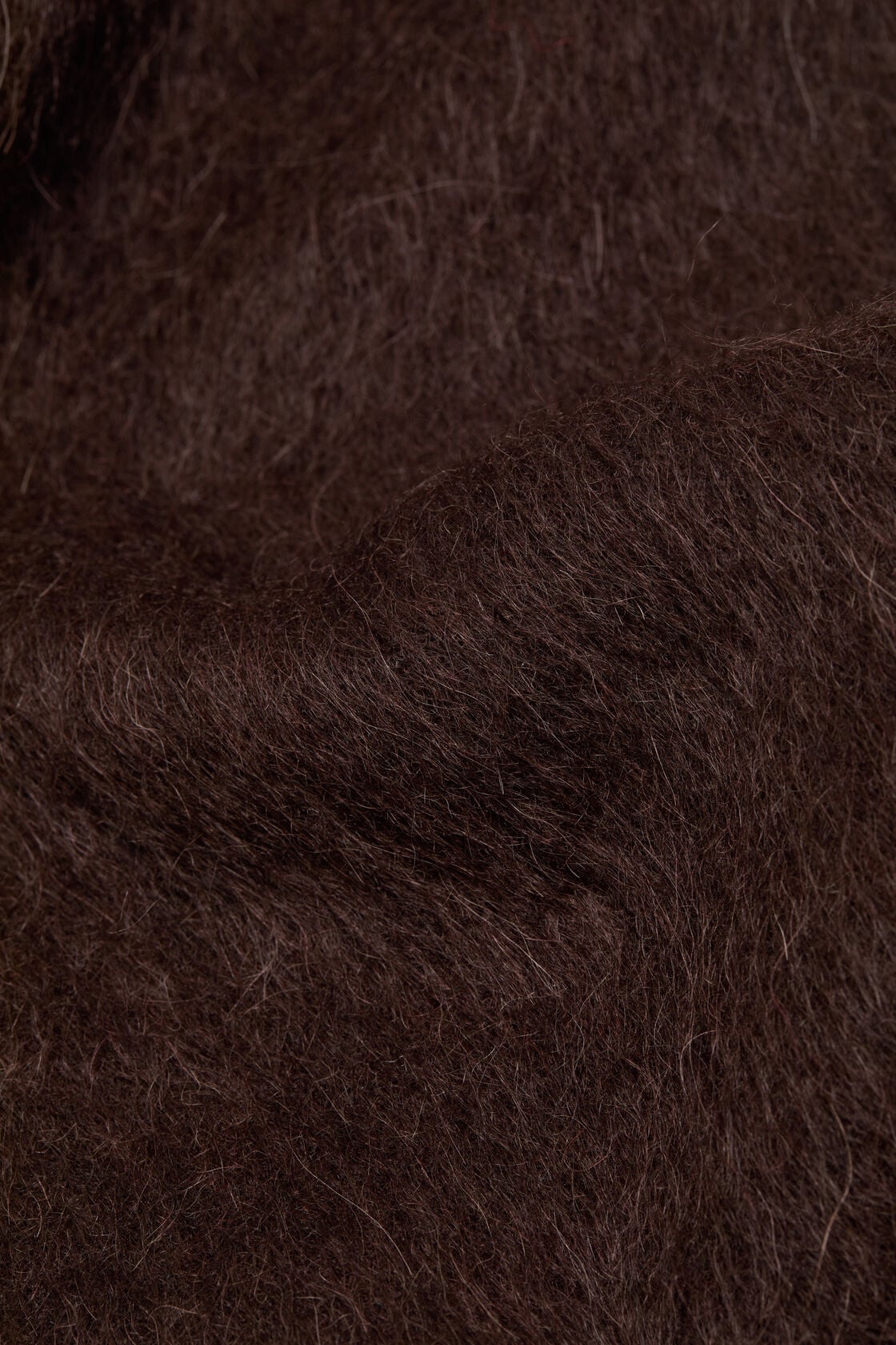 Acne Studios Alpaca wool logo scarf - Dark brown melange