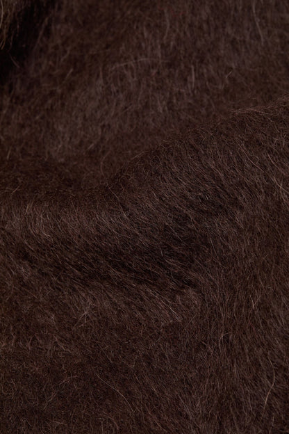 Acne Studios Alpaca wool logo scarf - Dark brown melange