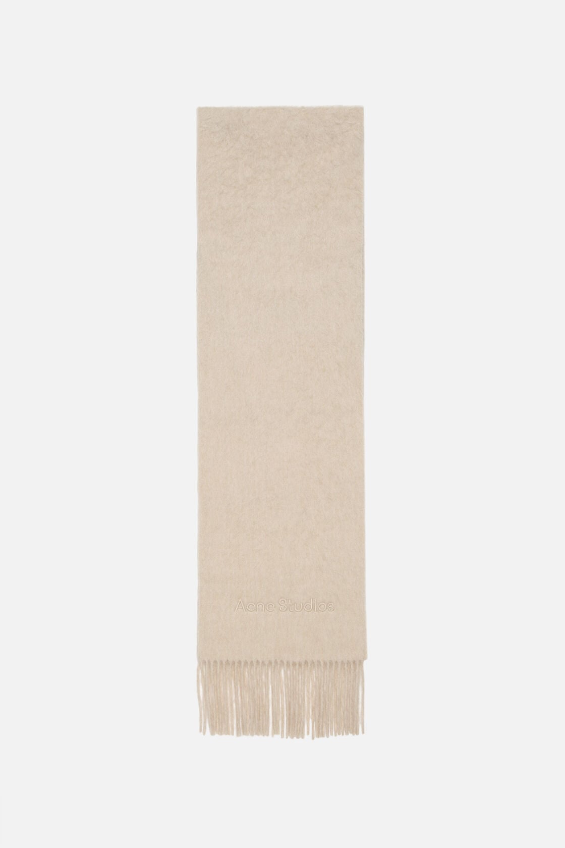 Acne Studios Alpaca wool logo scarf - Oatmeal melange