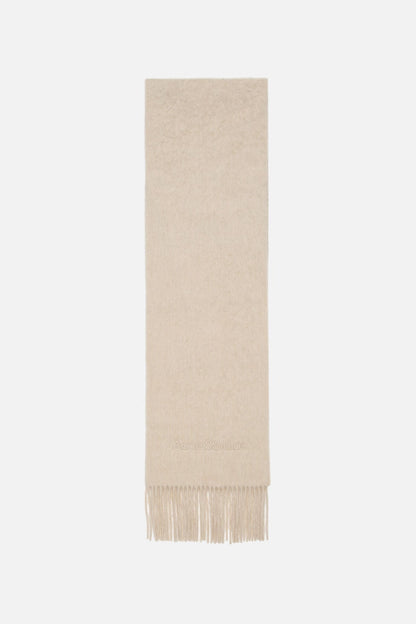 Acne Studios Alpaca wool logo scarf - Oatmeal melange