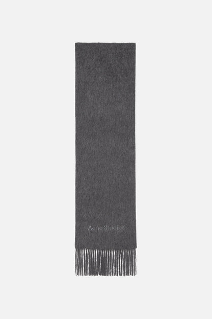 Acne Studios Alpaca wool logo scarf - Grey Melange