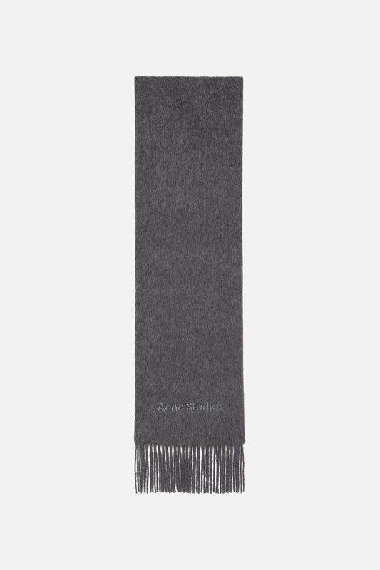 Acne Studios Alpaca wool logo scarf - Grey Melange