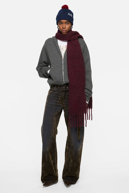 Acne Studios Skinny mohair scarf - Burgundy