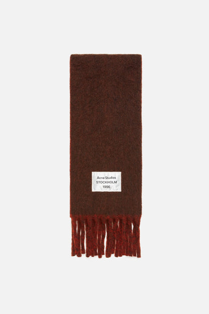 Acne Studios Bicolour Alpaca Scarf - Dark brown/brown