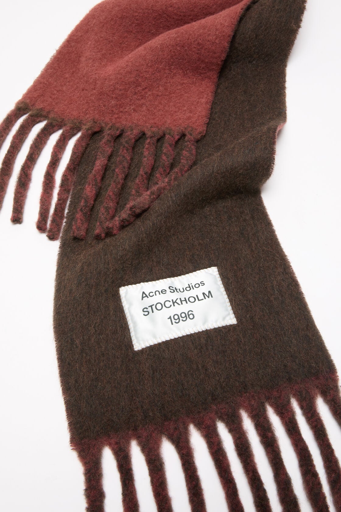 Acne Studios Bicolour Alpaca Scarf - Dark brown/brown