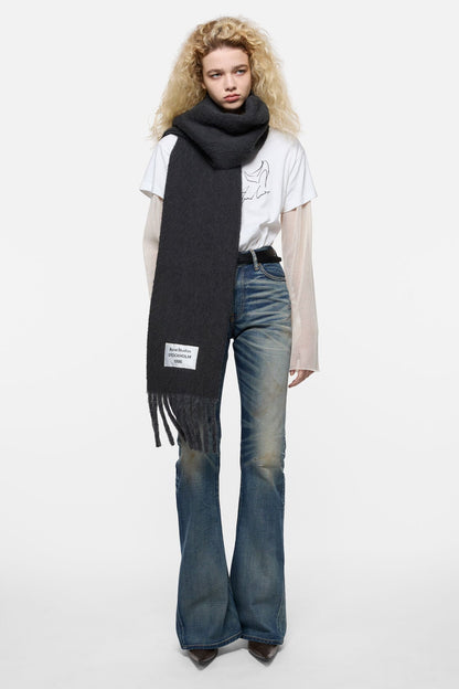 Acne Studios Bicolour Alpaca Scarf - Anthracite/grey