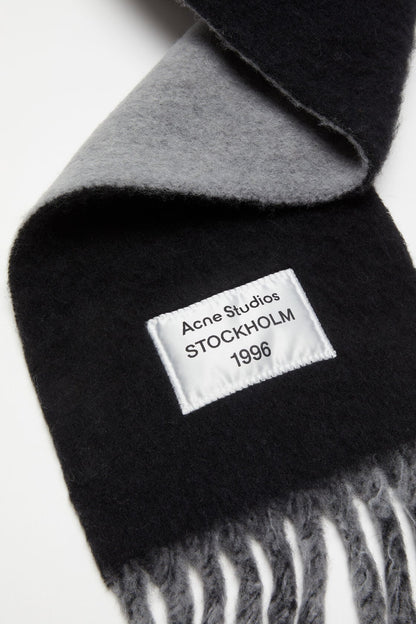 Acne Studios Bicolour Alpaca Scarf - Black/grey