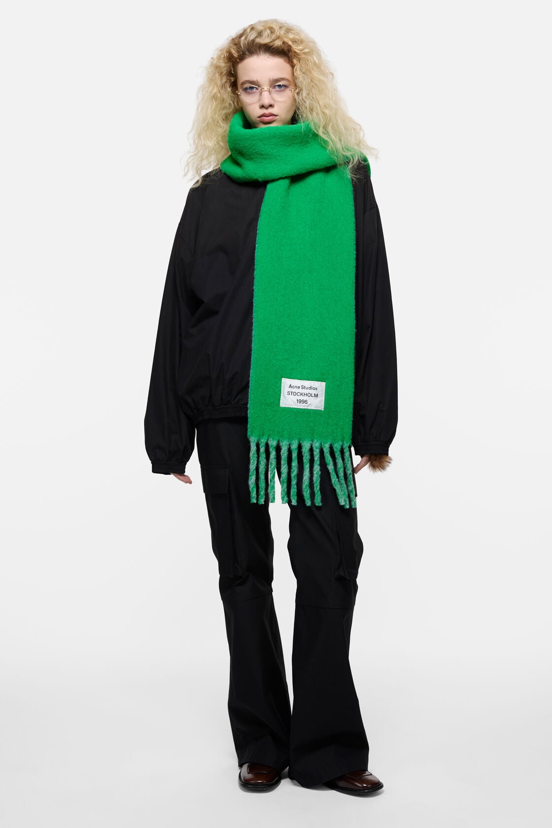 Acne Studios Bicolour Alpaca Scarf - Green/light blue