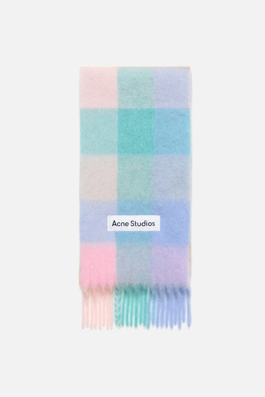 Acne Studios Mohair Check Scarf - Baby blue/Pink/Aqua