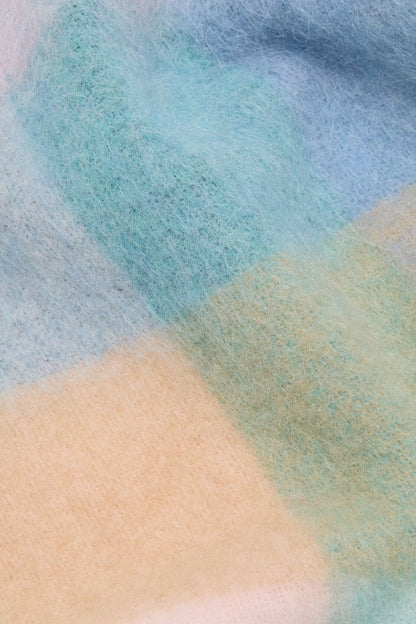 Acne Studios Mohair Check Scarf - Baby blue/Pink/Aqua