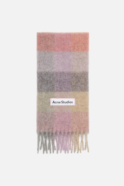Acne Studios Mohair checked scarf - Fuchsia/lilac/pink