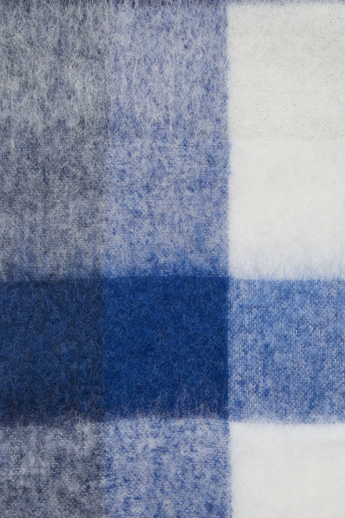 Acne Studios Mohair checked scarf - White/grey/royal blue
