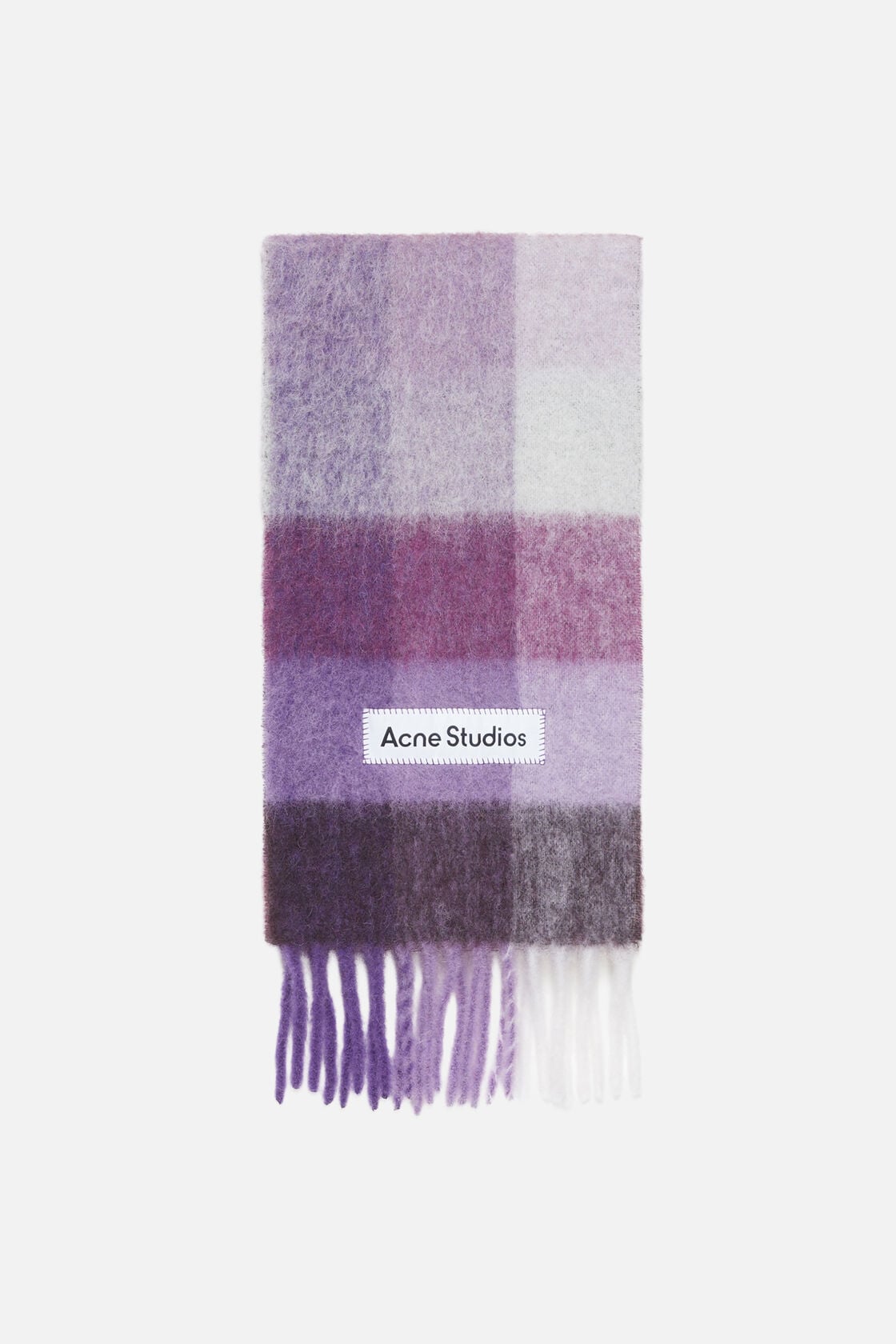 Acne Studios Mohair checked scarf - Purple/white