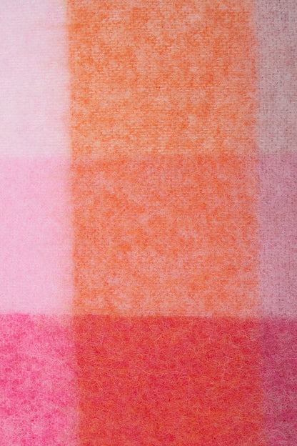 Acne Studios Mohair checked scarf - Pink/Fuchsia/White