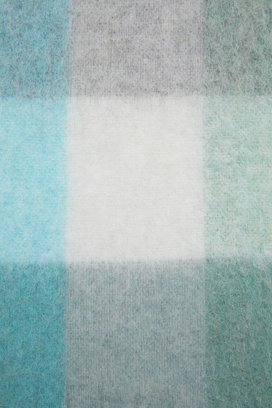 Acne Studios Mohair checked scarf - Turquoise/Grey/Mint Green