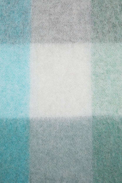 Acne Studios Mohair checked scarf - Turquoise/Grey/Mint Green