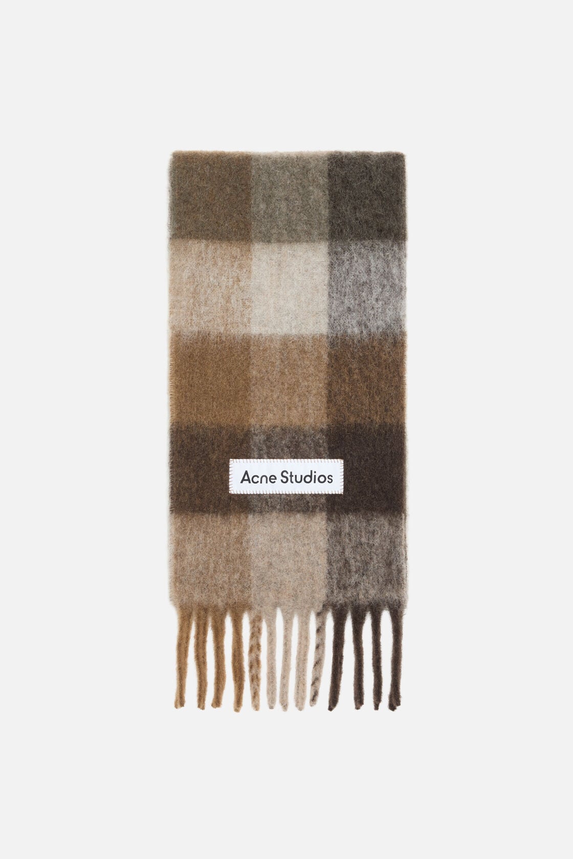Acne Studios Check fringe scarf - Dark Brown/White/Brown