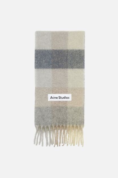 Acne Studios Mohair checked scarf - Vanilla/beige/lavender