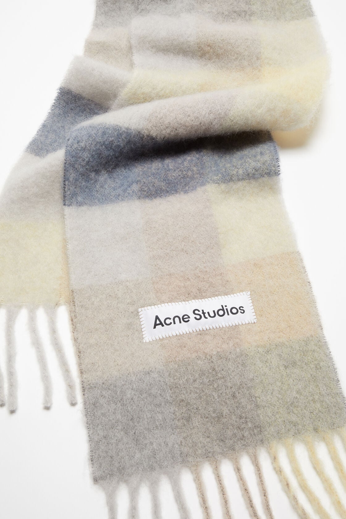 Acne Studios Mohair checked scarf - Vanilla/beige/lavender