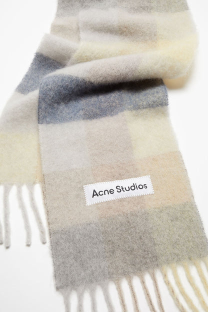 Acne Studios Mohair checked scarf - Vanilla/beige/lavender