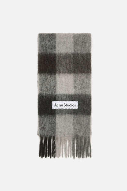 Acne Studios Mohair checked scarf - Dark Black/Grey/Dark Grey