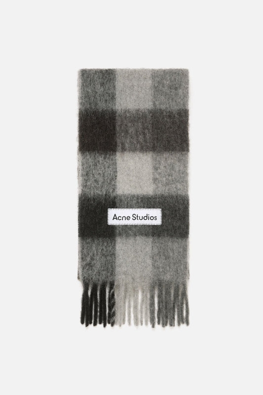 Acne Studios Mohair checked scarf - Dark Black/Grey/Dark Grey