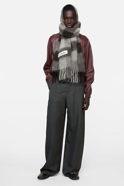 Acne Studios Mohair checked scarf - Dark Black/Grey/Dark Grey