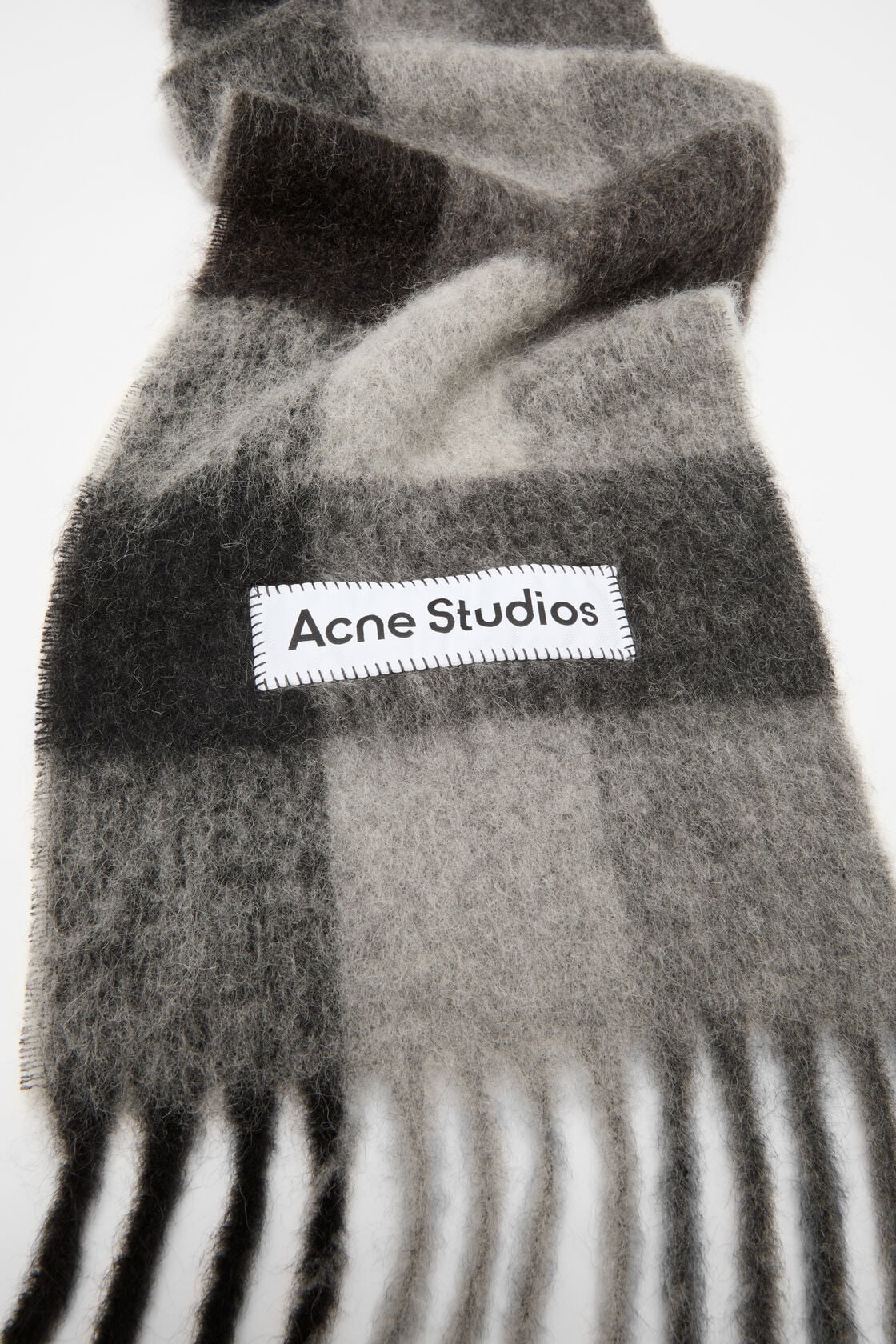 Acne Studios Mohair checked scarf - Dark Black/Grey/Dark Grey